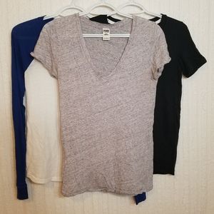 3 Victoria Secret T-shirts. Size S & XS
